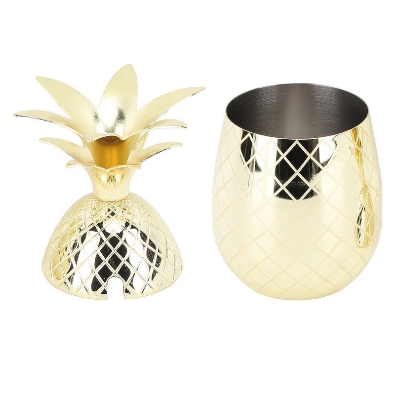 Pineapple Cup with Lid 500ml Stainless Steel Drinking Glasses Reusable