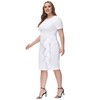 Hanna Nikole Women's Front Slit Vintage Bodycon Ruffle Business Formal