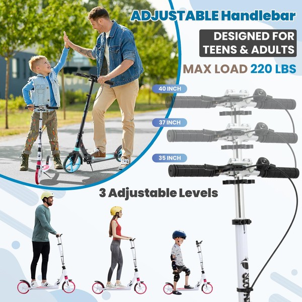 LED Light Up Large Wheels Scooter for 6 Years Old