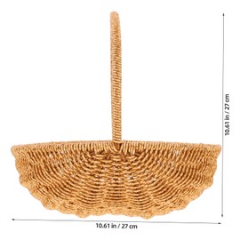 Small Wicker Basket with Handle Hand Woven Harvest Basket Wicker Flower Basket Willow Basket Fruit Picnic Easter Candy Basket Wedding Party Decoration 27cm, 844KAS460H0814PQ4