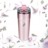 DrinkPod Stainless Steel Reusable Coffee Tumbler, 500ml, Metallic Rose Gold