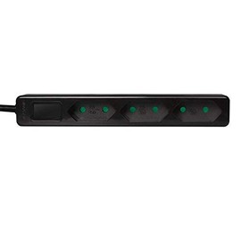 Faconet® 3-Way Socket Strip Narrow 1.5 m Connection Cable Black