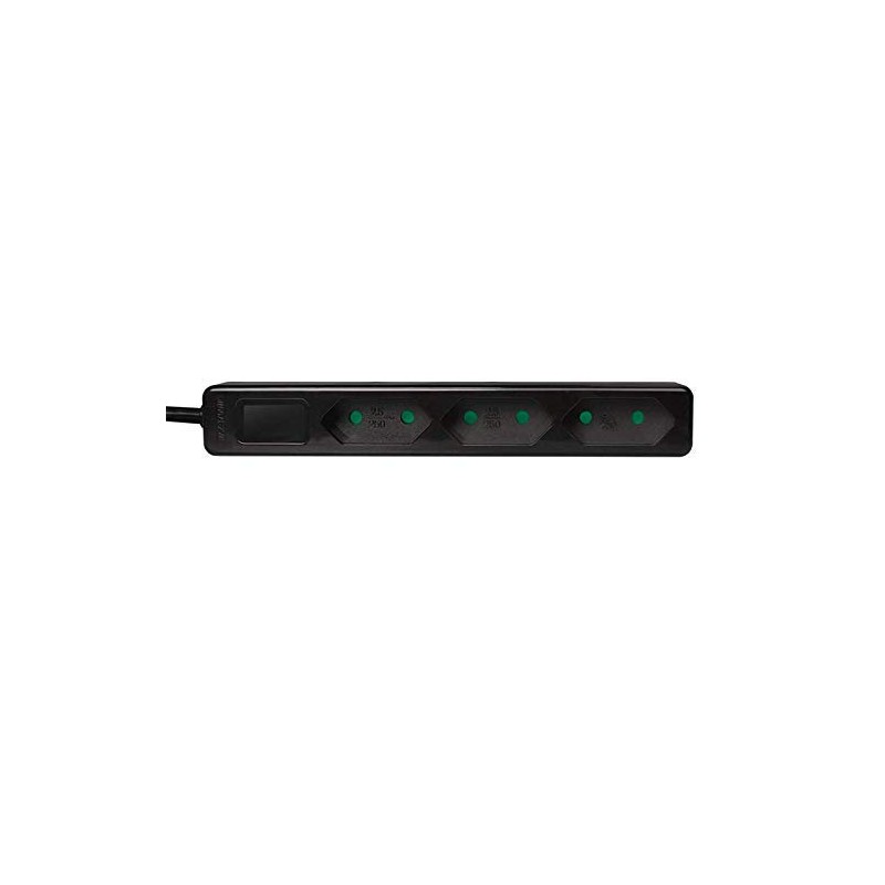 Faconet® 3-Way Socket Strip Narrow 1.5 m Connection Cable Black