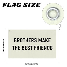 Brothers Make The Best Friends Canvas Banner Hanging Flag Banner for Nursery and Playroom Wall Décor for Kids Trendy Room Decor for Boys and Girls