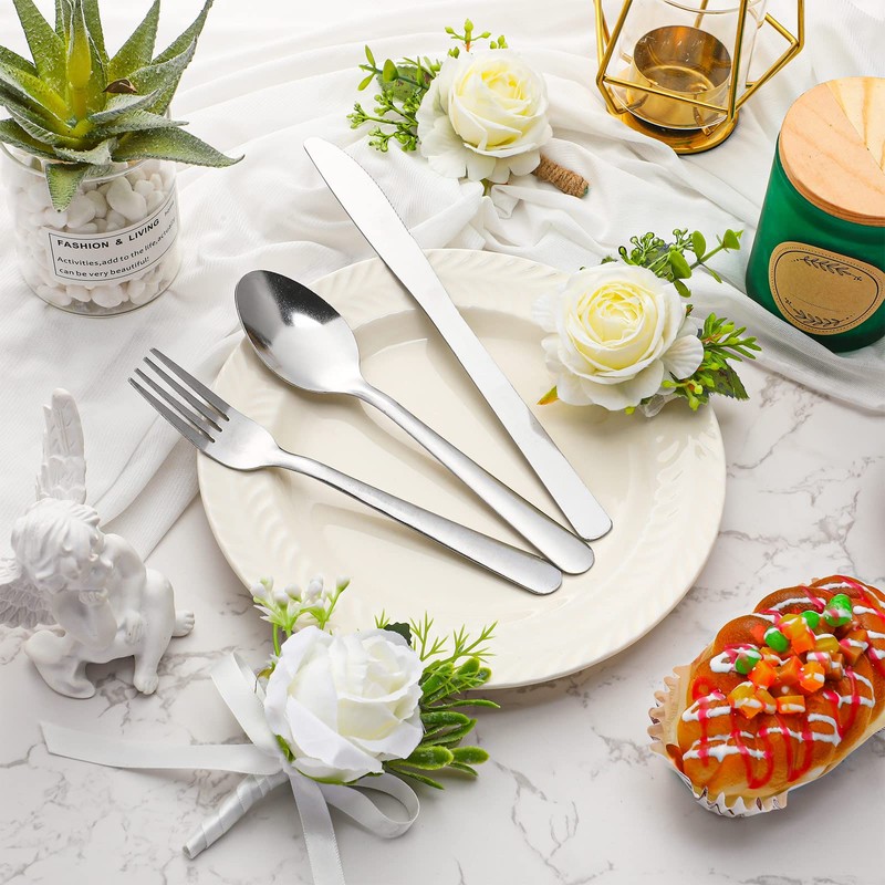 BBTO 100 Pcs Silverware Set for 33 Stainless Steel Flatware