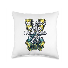 Service Car Spray Paint Kit Can Detailing Gifts I Add Color to Your Life Spray Automotive Car Painter Throw Pillow, 16x16, Multicolor