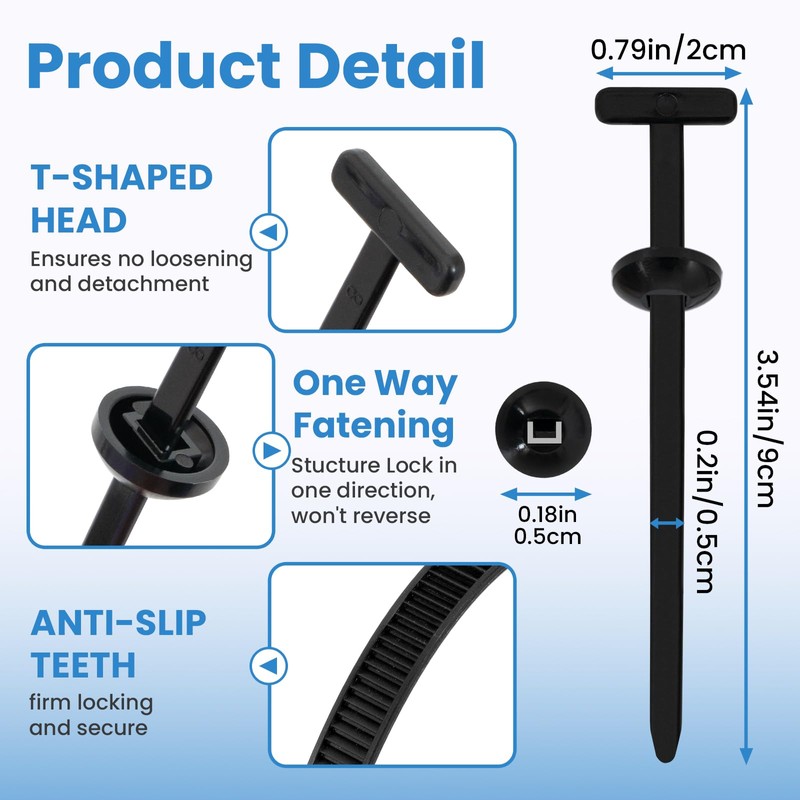 150Pcs Nylon Universal Cable Tie Buckle Nylon Zip Ties Button
