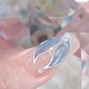 Whale Tail Blue Handmade Nail Tips - Short Oval /