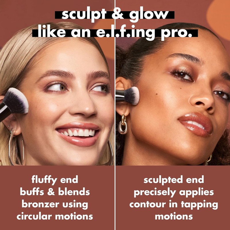 E.L.F. Liquid Bronzer & Contour Duo Brush Silk Highly Pigmented