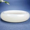 White Jade Bangle Bracelet for Women Retro Chinese Style Natural