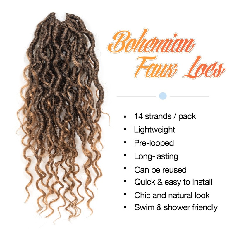 ToyoTress Boho Faux Locs Crochet Hair - 14 Inch 8