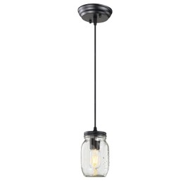 Classic Mason Jar Light Fixture, Clear Glass Hanging Lamp Adjustable Farmhouse Mason Jar Pendant Lights