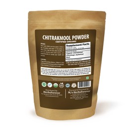 Herbsforever Chitrakmool Powder – Wild Leadwort – Plumbago Zeylanica – Support Digestive and Liver Health – Non GMO, Organic, Vegan – 230 GMS