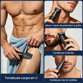 MAXGROOM Trimmer corpo uomo elettrico 4 in 1 multifunzione tosaerba intimo uomo, 7000 RPM rasoio parte intima professionale, IPX6 impermeabile, lunga resistenza USB-C