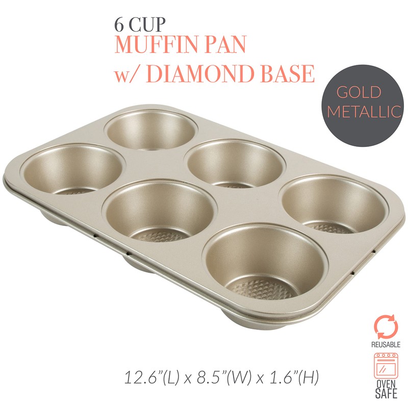 Kitchen Details Pro Series 6 Cup Muffin Pan with Diamond