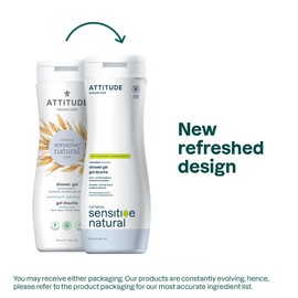 ATTITUDE ATTITUDE Body Wash for Sensitive Skin with Oat, EWG Verified, Dermatologically Tested, Vegan, Extra Gentle, Unscented, 16 Fl Oz