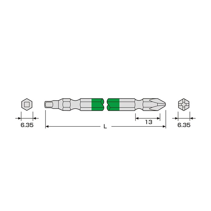 ANEX ACS2-3011 Color Bit Square & Plus Double-Ended Combi #3