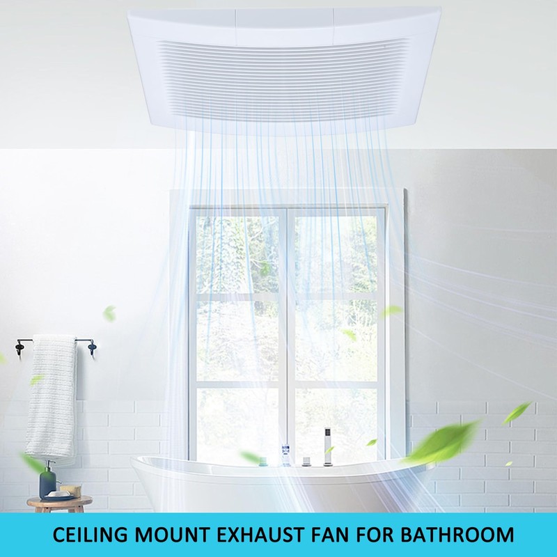 Hose Vary Lightweight Bathroom Fan for Ceiling, 110CFM Ductless Bathroom