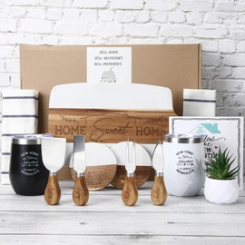 Patelai 13 Pcs House Warming Gifts New Home, Housewarming Gift Baskets for New House, New Home Gift Ideas, Closing Gifts for Home Buyers, Cutting Board Home Sweet Home Coasters for New Home Couple