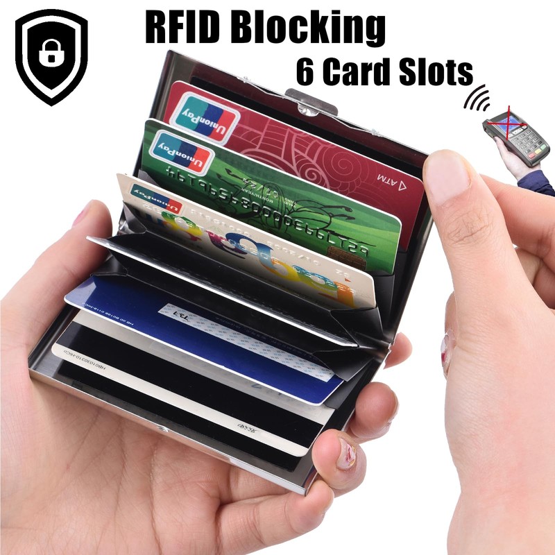 BONSYL Slim RFID Blocking Metal Credit Card Holder - Fashionable