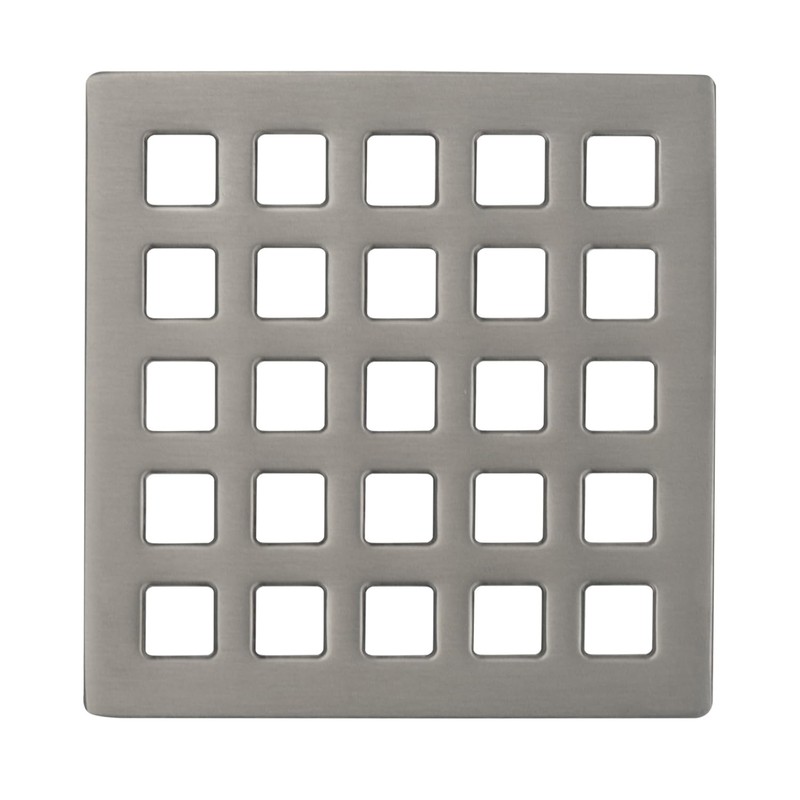 Uni-Green 3-3/4 inch Square Shower Drain Grate - 3.75" Brushed