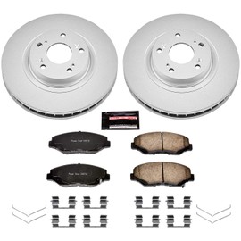 Power Stop CRK3055 Coated Brake Rotor & Ceramic Brake Pads- front