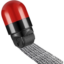 Identity Protection Roller Stamp Wide Rolling Theft Identity Prevention Stamp for Secure Confidential ID Blackout Security, Anti Theft and Privacy Safety (Red)
