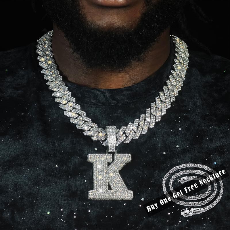 [Buy One Get Free Necklace] Delzzad Hip Hop Large Letter