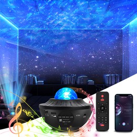 Planetarium Speaker Included, Projector Light, Timer Function, Main Unit & Remote Control, Bedside Lamp, Sleeping Light, Bluetooth & USB Memory, Music Playback, Music Modes, Sea Surface, Starry Sky,