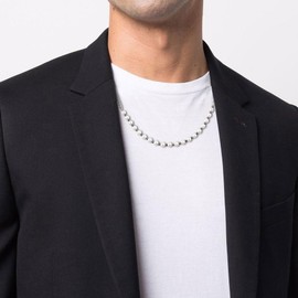 GAVU Shell Pearl Necklace for Men, Mens Necklace Chain, Crystal Beaded Necklace for Men