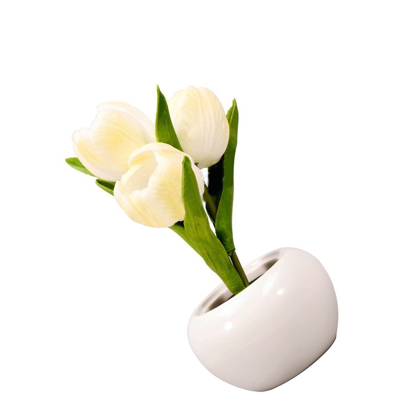 Tulip Night Light Soft Light Exquisite Ceramics PU Flower Table