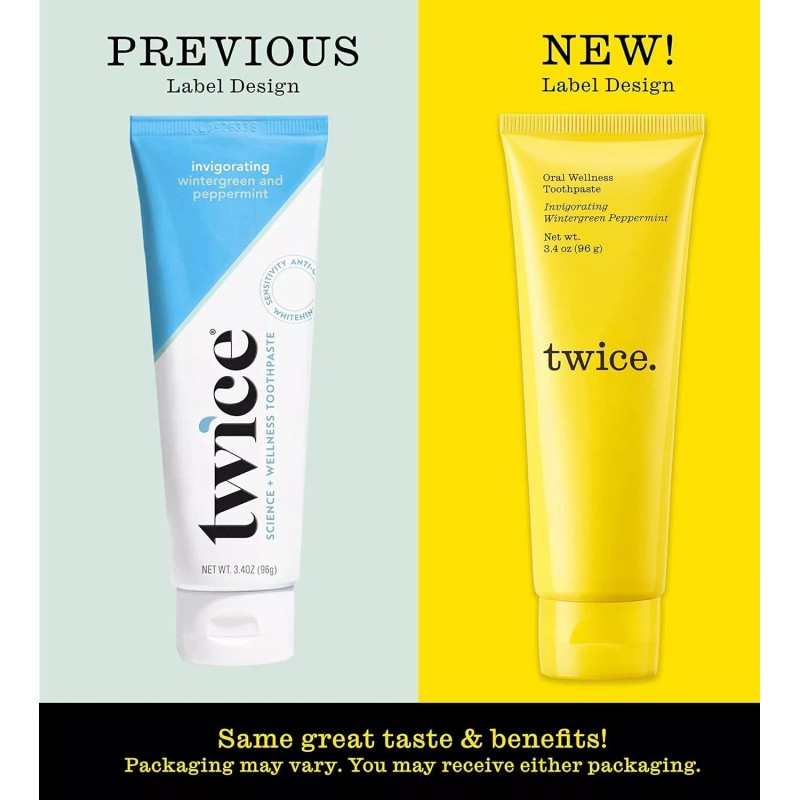 Twice Toothpaste - Sensitive Teeth Whitening Toothpaste - SLS Free-Wintergre