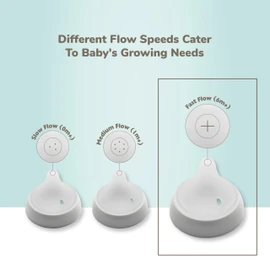 NUK Perfect Match Fast Flow Soft Silicone Nipple with Anti-Colic Vent, 2 Pack, BPA Free