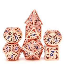 DND Metal Dice Set 7pcs Dungeon Dragon Dice, Punk Style RPG Games Math Teaching DND Dice, Metal dice Set d&d