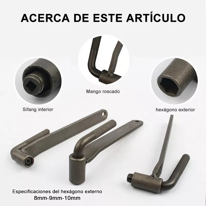 Zuotai 8mm/9mm/10mm 3pcs/set Llave De Válvula De Para Motocicleta