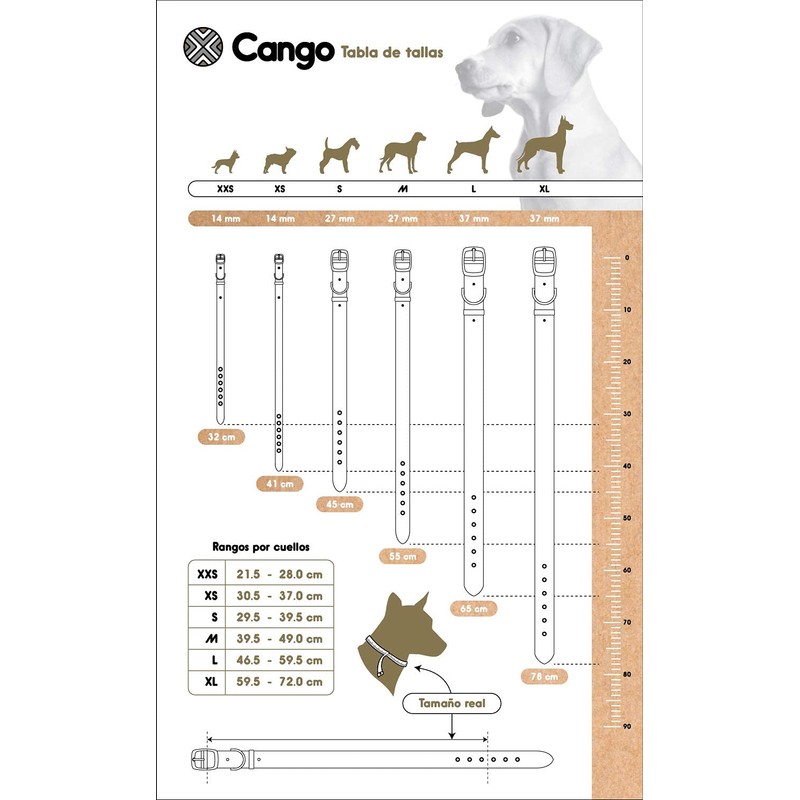 Cango Collar para Perro de Piel Hecho a Mano 100%