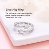 Hug Ring, S925 Sterling Silver Hugging Hands CZ Open Ring