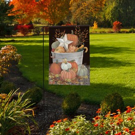 Briarwood Lane Fall Bushel Primitive Garden Flag