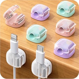 8 Pack Cable Clips - Cute Cord Organizers for Home and Office