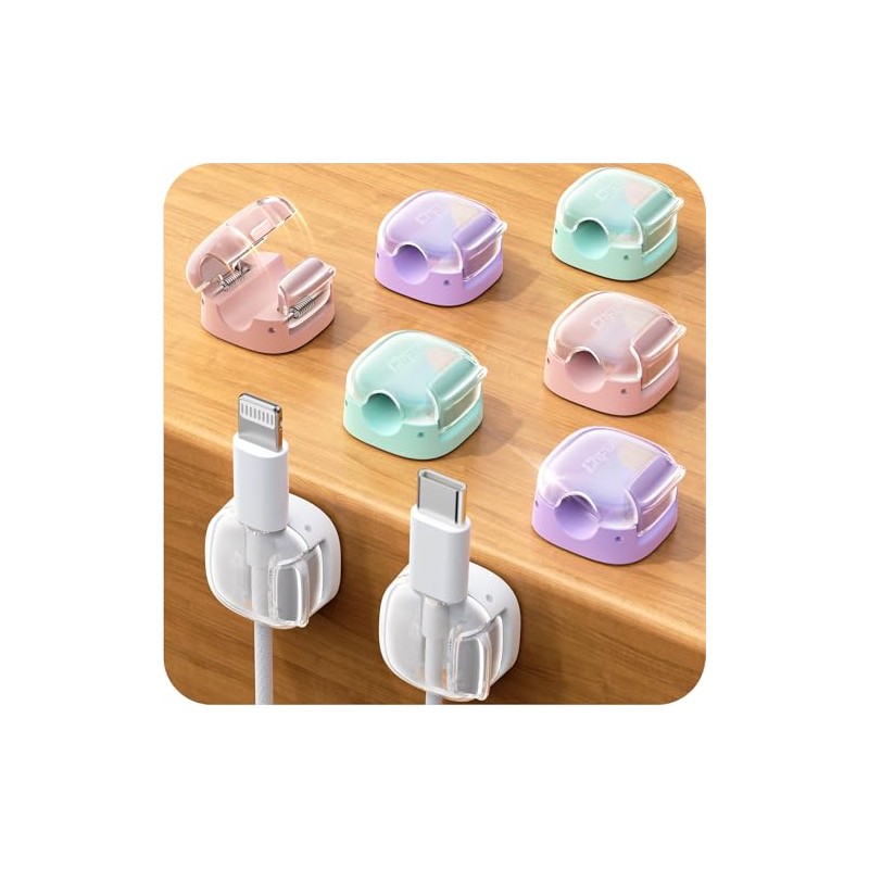 8 Pack Cable Clips - Cute Cord Organizers for Home