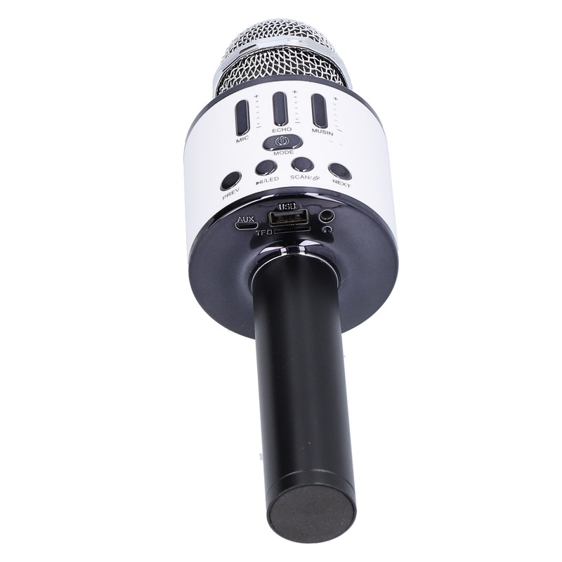 Q88 Microphone Wireless Bluetooth Karaoke LED Portable Handheld Black for