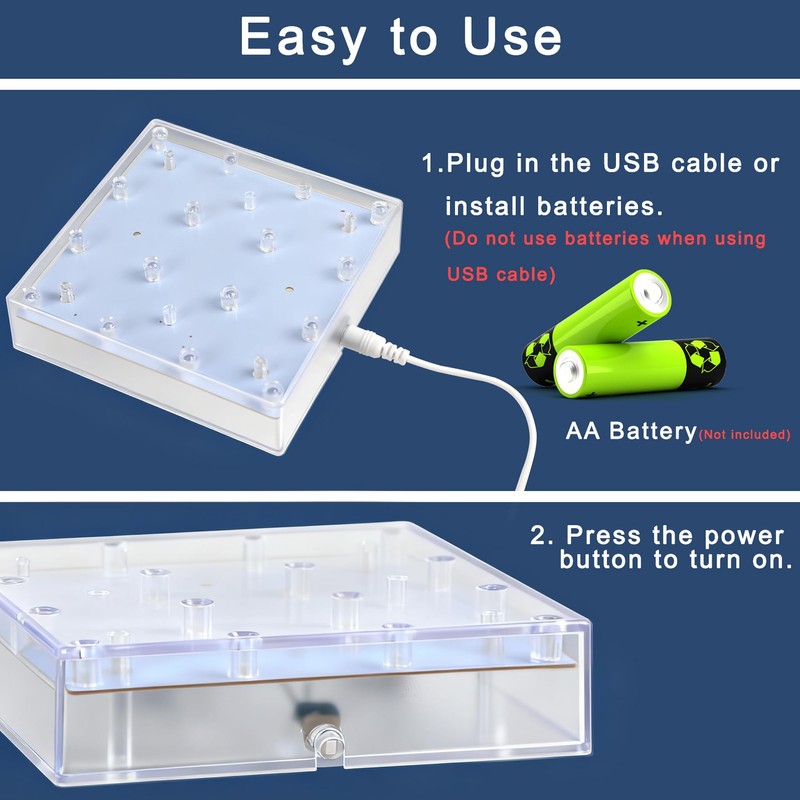 LARDUX Led Light Base - 5 inch Square Lights Display