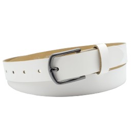 NK Belt GmbH #M-01A Women's Leather Belt, Suit Jeans Belt, Made in Germany, 3 cm, White