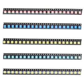 Bridgold 100pcs 5 Types Colors 5050 Red Yellow Blue Green White SMD LED Diode Lights Chips Kits (Surface Mount) 20mA High Intensity Lighting Components Light Emitting Diodes. (5050)
