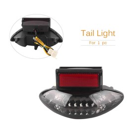 ONGMEIL 1999-07 Suzuki GSX1300R Motorcycle Tail Light, Built-in Turn Signal/Brake Light, Black Lens, 1999-07 (Smoke)