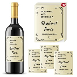 Registered Nurse Wine Bottle Stickers Labels, Nurse Gift, RN Graduation, Nurse Week Gift, Graduation Gift Party Supplies Party Favors Labels, Pairs Well with a Registered Nurse (Registered Nurse)