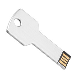 Wisoqu Unidad Flash USB, Unidad USB en Forma de Llave Plug and Play U Disco para el Uso de Automóviles, Computadoras, Etc., Plateado, Transmisión Rápida (16GB)