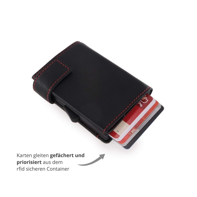SecWal Zipped Coin Holder Kartenetui, black/red