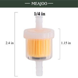 MEAJOO 6PCS 1/4 Inch Gas Inline Fuel Filters, with magnet, Universal for Stratton Small Engine, Kohler, Kawasaki, Birggs, John Deere, Gasoline Generator Lawn Mower Motorcycle
