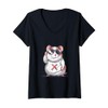 Womens Funny hamster meme based Mallorca party outfit V-Neck T-Shirt